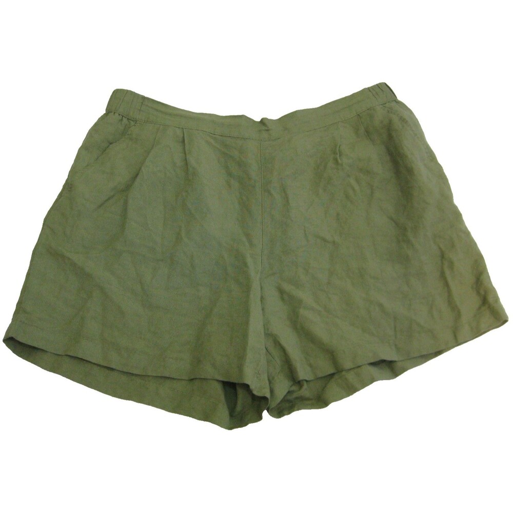 A NEW DAY Women's (Size 2XL) Green Linen Rayon Casual Walking Shorts 4 Pockets